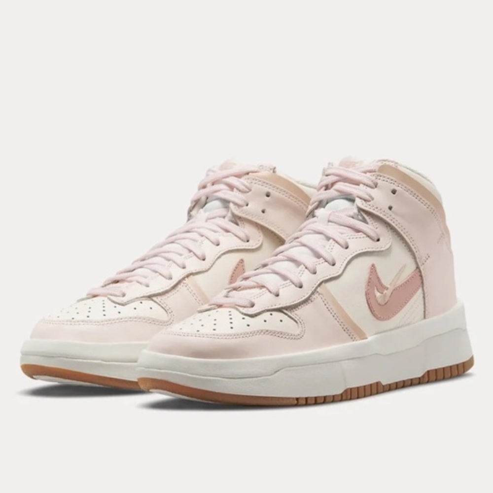 Nike | Women's ‘Sail Light Soft Pink’ White Dunk High Up Lace Up Sneakers sz 9.5
